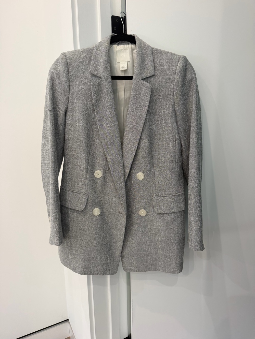 H&M Light Gray Double-Breasted Women's Blazer